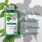 Klorane – Shampoing Séboréducteur à l&rsquo;Ortie BIO – Cheveux gras 400 ml – Image 2