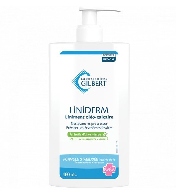 3518646127540-1.jpg Gilbert Liniderm Liniment Oléo-Calcaire Flacon-Pompe – 480 ml – Image 1