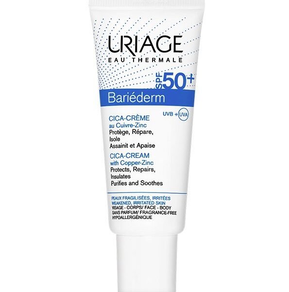 Uriage – Bariéderm – Cica-Crème SPF50+ au Cuivre-Zinc – 40 ml