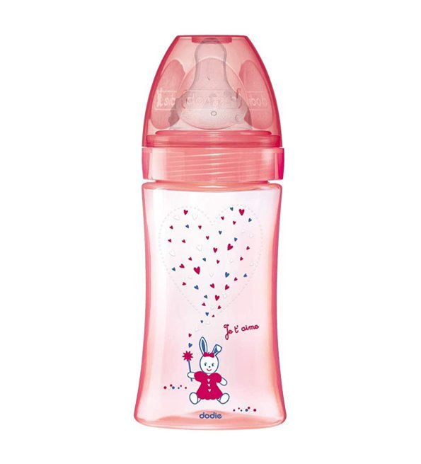 3700763536903-1.jpg DODIE BIBERON INITIATION+ 270ML ROSE LICORNE 0-6 M TÊTE RONDE 3 VIT D2 – Image 1