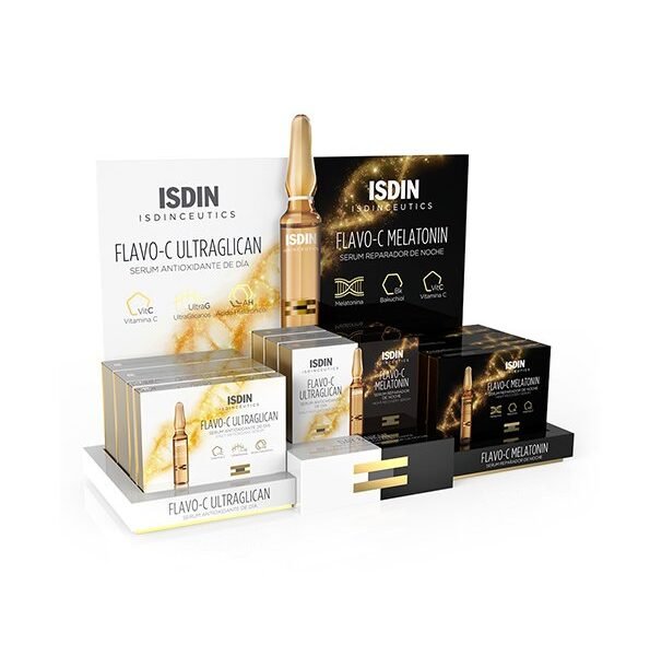 Isdin Flavo-C serum jour et nuit 24h 2+2 Ampoules