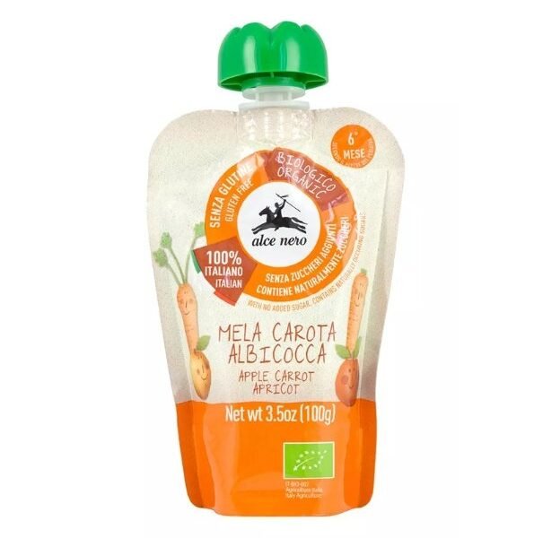 ALCE NERO PUREE DE POMME CAROTTE ET ABRICOT 100G