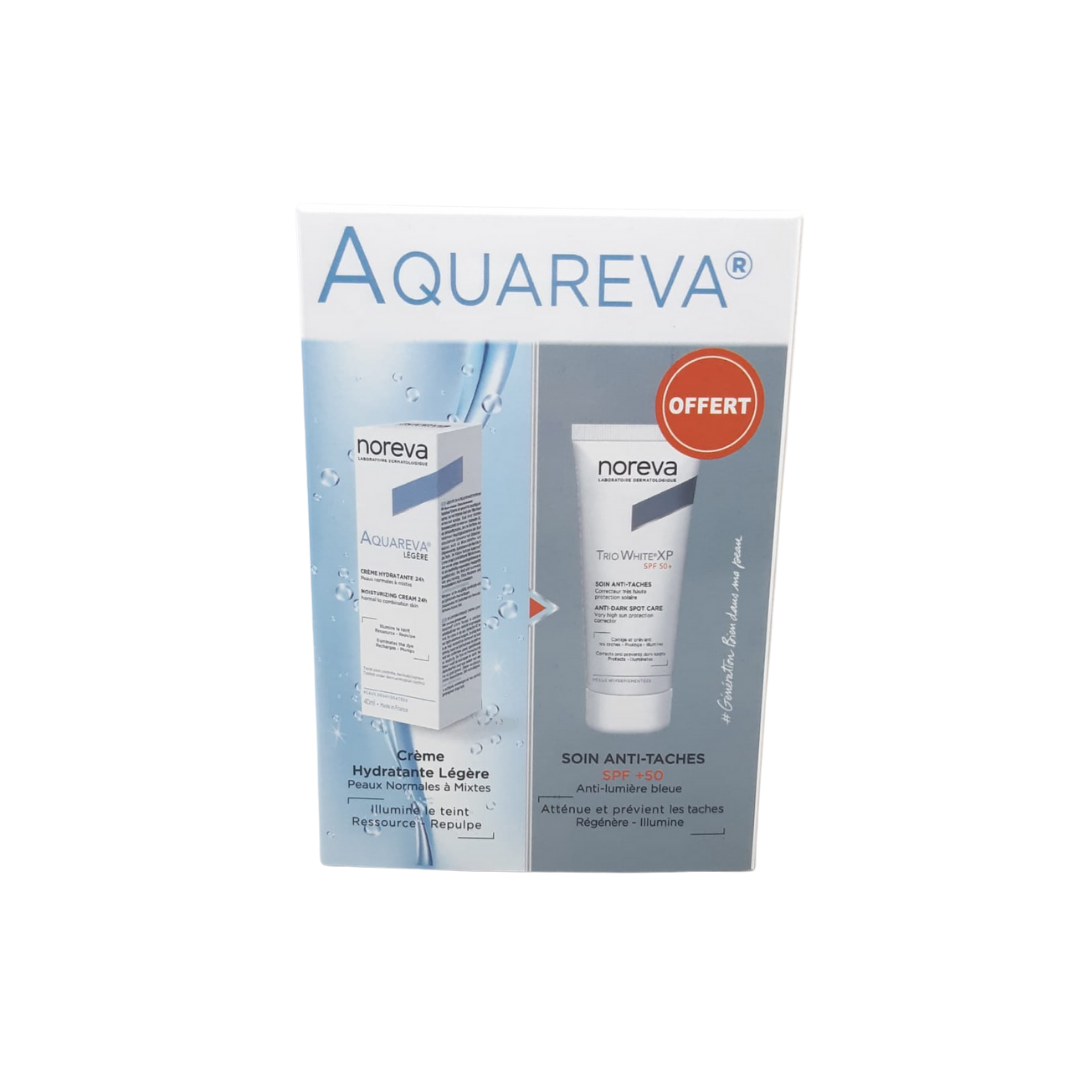 Aquareva-Duo-Pack-Creme-Legere-40mlTriowhite-XP-spf50-40ml-1.png Noreva Aquareva Duo Pack Creme Legere 40ml+Triowhite XP spf50+ 40ml – Image 1