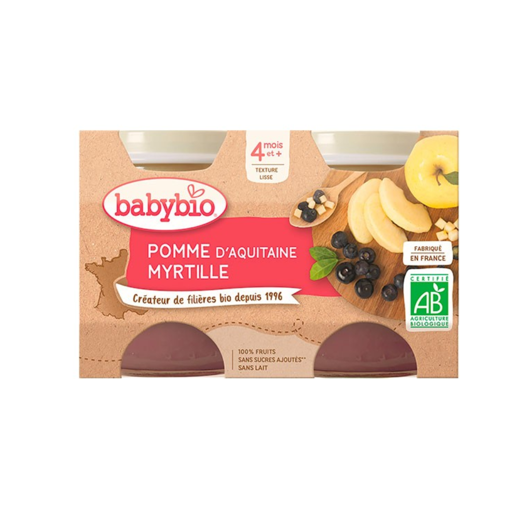 BABYBIO-PETIT-POT-POMME-MYRTILLE-2130G-1.png BABYBIO PETIT POT POMME MYRTILLE 2 x 130G – Image 1