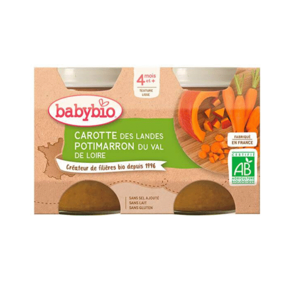BABYBIO POT CAROTTE POTIMARRON 2 x 130G