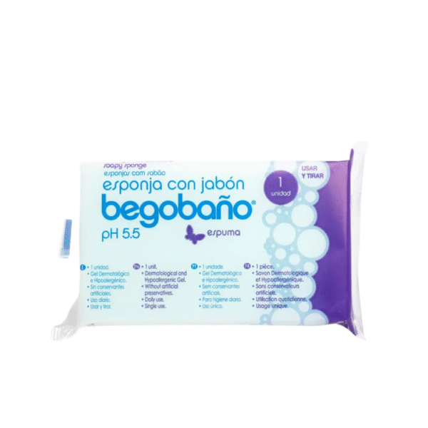 Begobano Eponge Savonneuse Naturel 7.5 x 13 cm