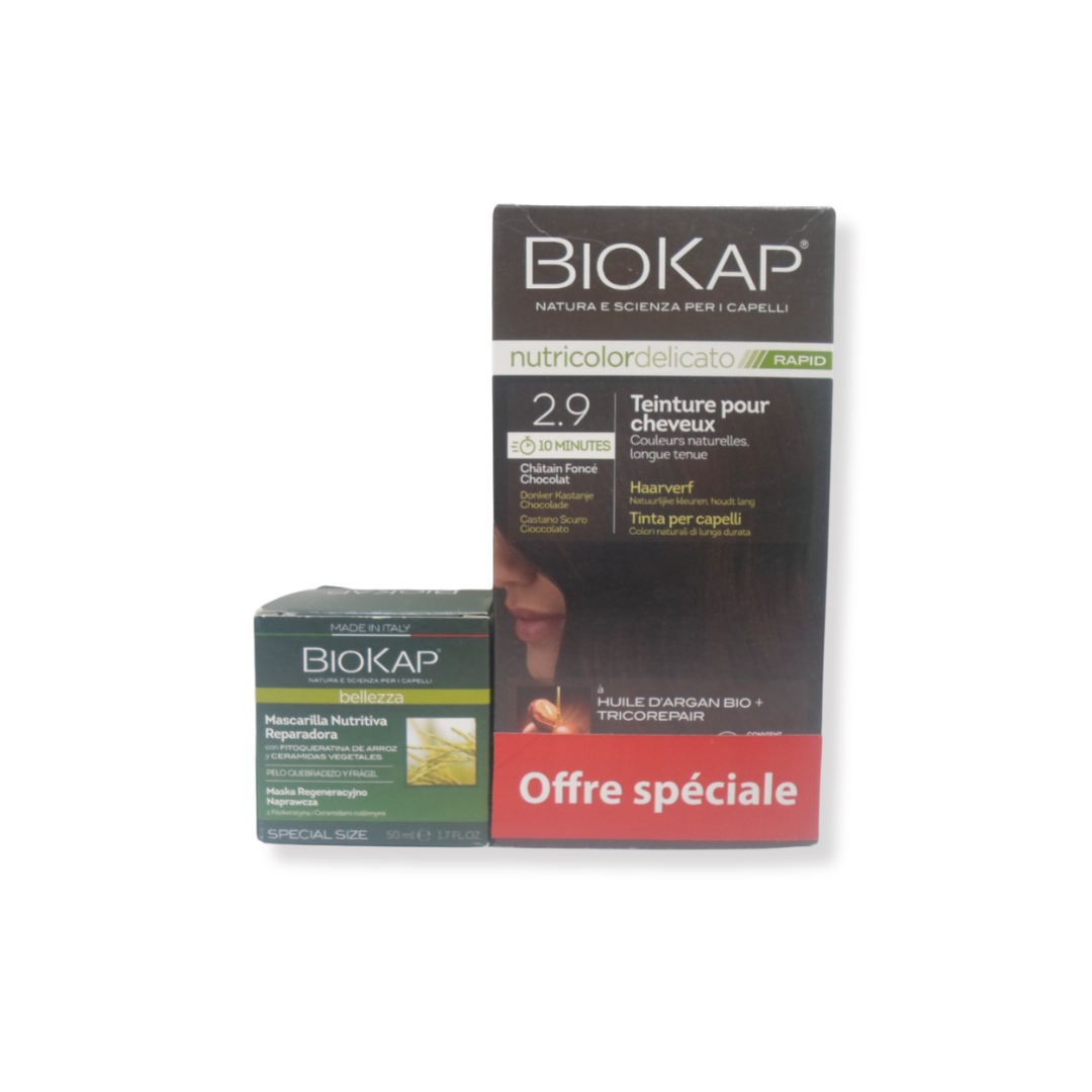 Biokap-Delicato-del-rapid-2.9-140ml-pack-1.png Biokap Nutricolor Delicato Rapid 2.9 140ml + Masque Offert – Image 1
