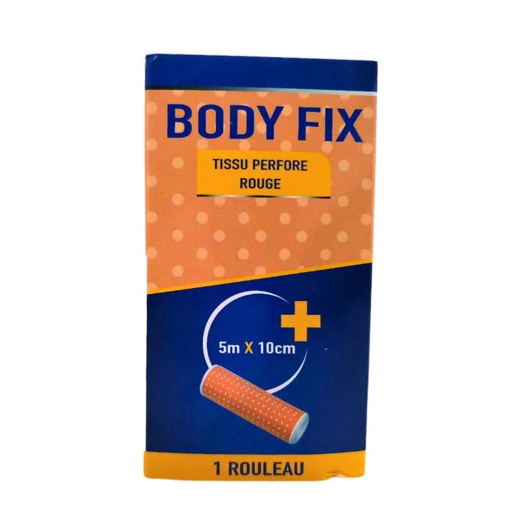 Body-Fix-Sparadrap-Perfore-510cm-Rouge-1.jpg Body Fix Tissu Perfore Rouge 5x10cm – Image 1
