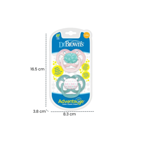 Dr Brown&rsquo;s 2 Sucette Advantage Avions Rose 6-18m