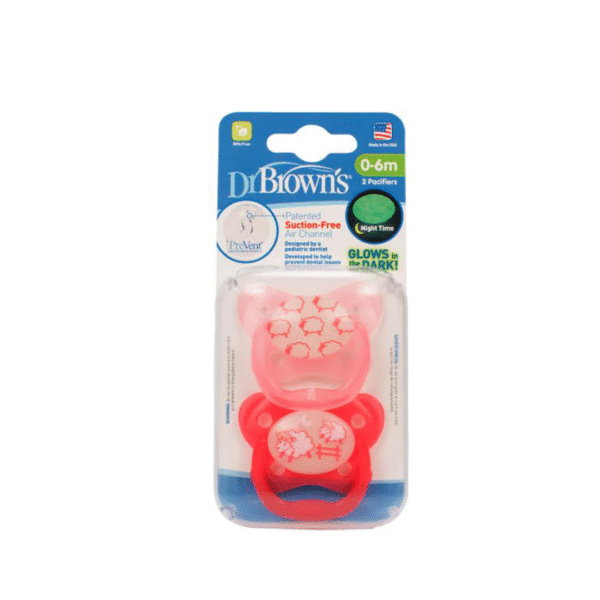 Dr Brown&rsquo;s 2 Sucette Butterfly Shield Pink 0-6m