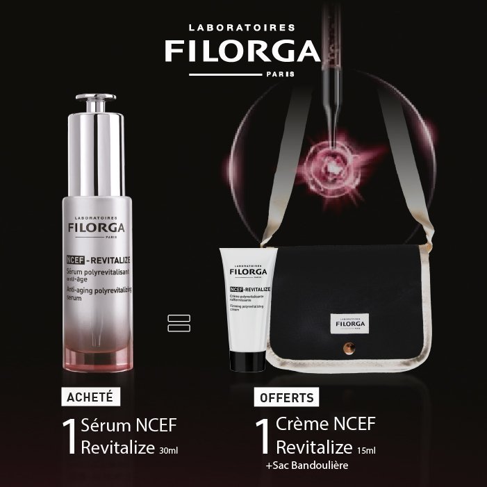 Format-Carre-Filorga-Promo-1-1.jpg Filorga NCEF Revitalize Serum 30ml = NCEF Revitalize Creme 15ml + Sac Bandoullière Offerts – Image 1