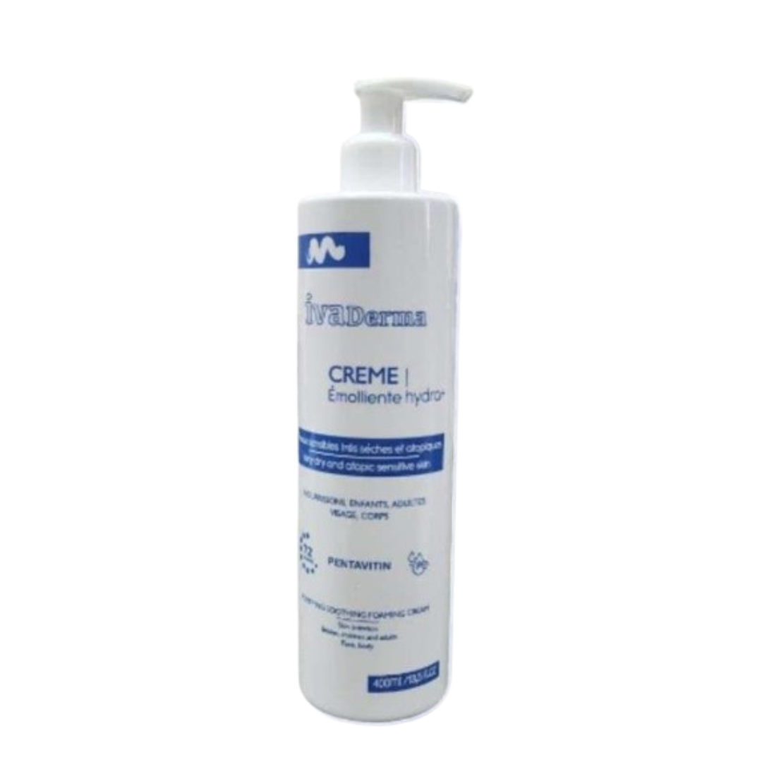 Ivaderma-Creme-emollient-Hydra-400ml.png Ivaderma Creme emollient Hydra+ 400ml – Image 1