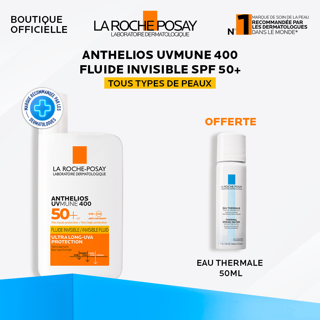 LRP-5-4.png La Roche-Posay ANTHELIOS UVMUNE 400 Crème Solaire Fluide Invisible = Eau Thermale 50ml Offerte – Image 1