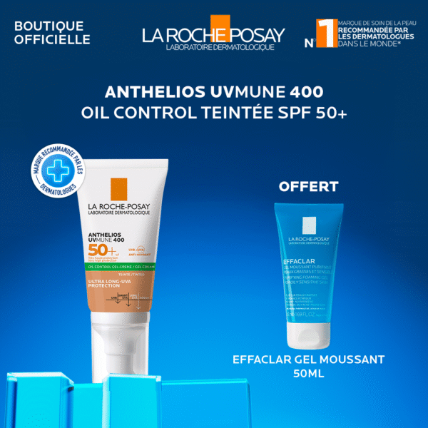 La Roche Posay Anthelios Oil Control Matifiante Teinte Spf50 50ml+ Effaclar Gel Pack
