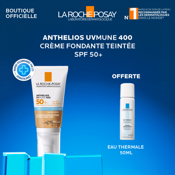 La Roche Posay Anthelios Creme Fondante Teinte UVMUNE 400 50ml+Eau Thermale 50ml Pack