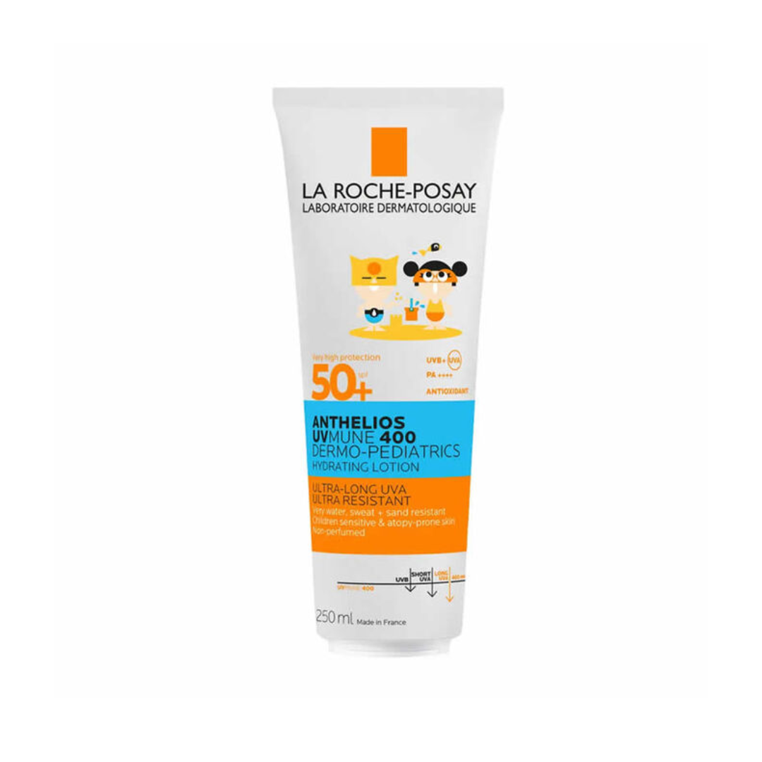 La-Roche-Posay-Anthelios-Dermo-pediatrics-Lait-UVMUNE-400-spf50-250ml-1.png LA ROCHE POSAY ANTHELIOS LAIT SOLAIRE ENFANTS PEAUX SENSIBLES VISAGE & CORPS – Image 1