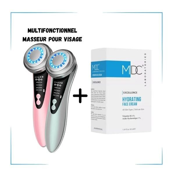 MDC PACK Hydratation +Appareil Masseur Pour Visage Offert