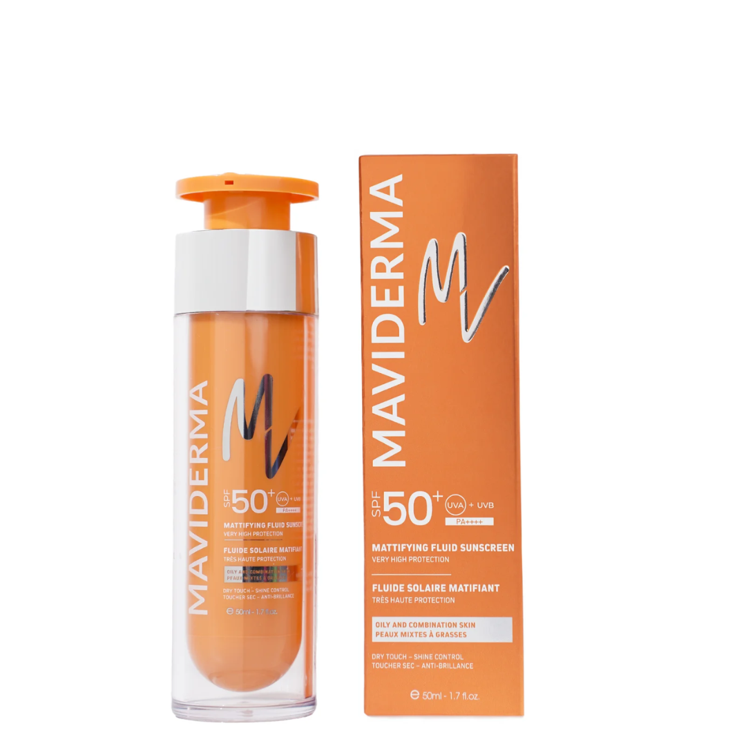 Maviderma-Ecran-Fluide-Matifiant-spf50-50ml.png Maviderma Ecran Fluide Matifiant Spf50+ 50ml – Image 1