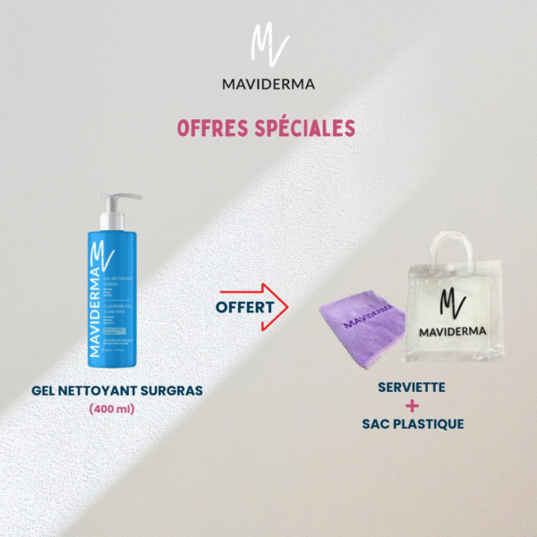 Maviderma Gel Nettoyant Surgras 400ml+ Serviette Trousse