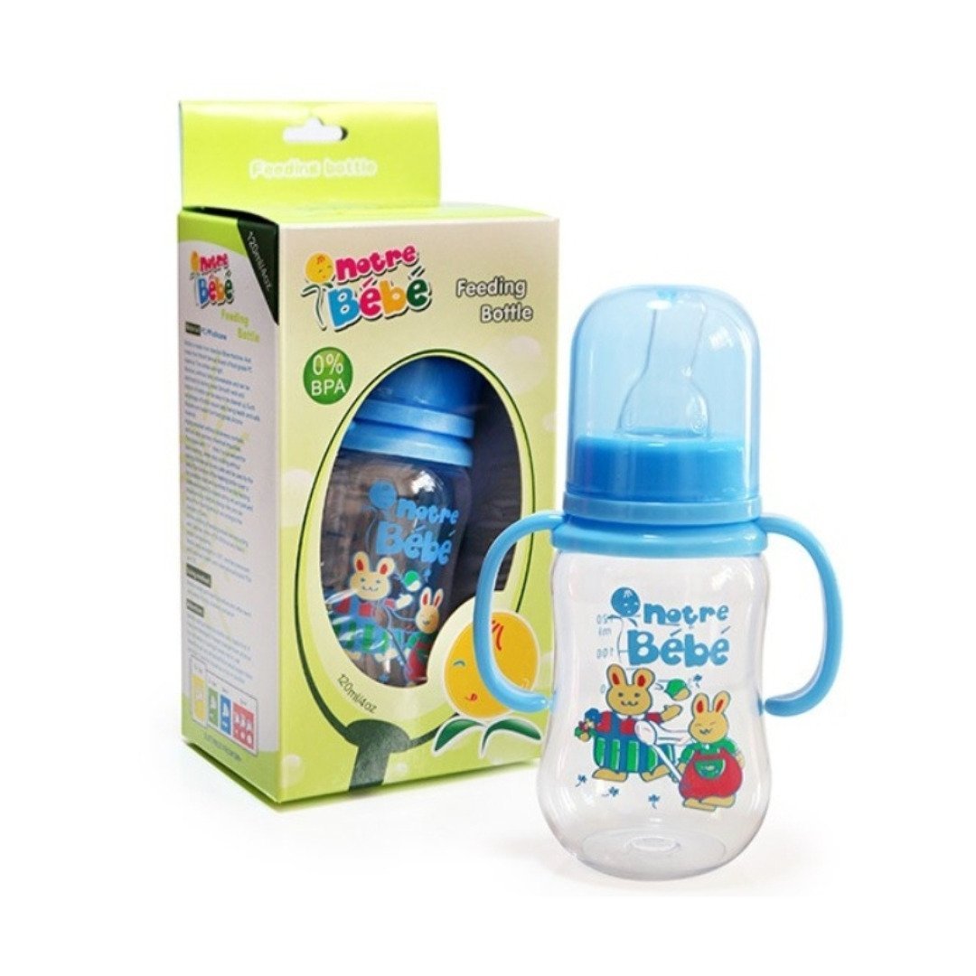 Notre-bebe-bib-avec-poignet-0m-Pm-120ml.jpg Notre bebe biberon avec poignée +0m Pm 120ml – Image 1