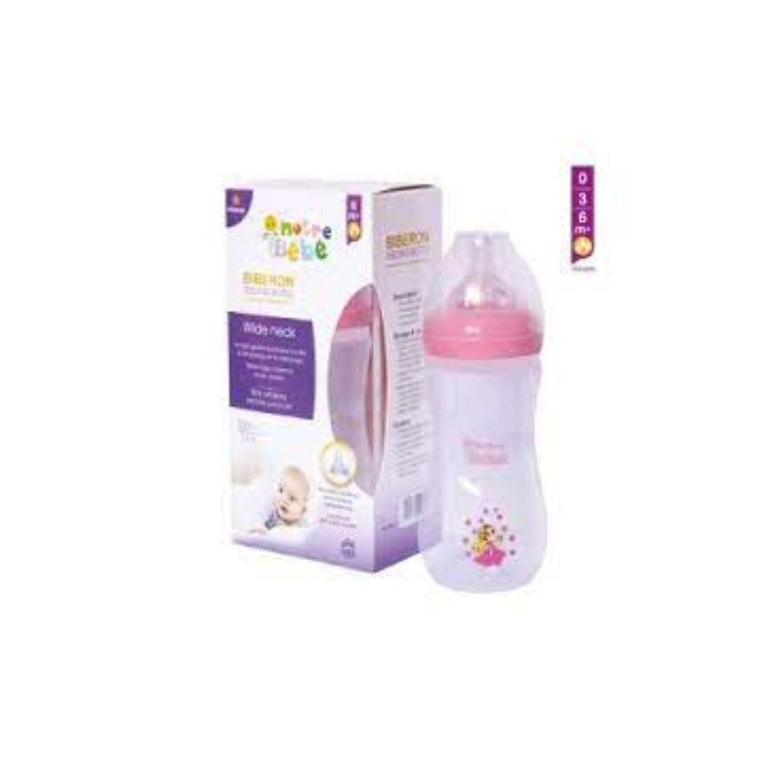 Notre-bebe-biberon-wide-neck-6m-330ml.jpg Notre Bebe Biberon Wide Neck +6m 330ml – Image 1