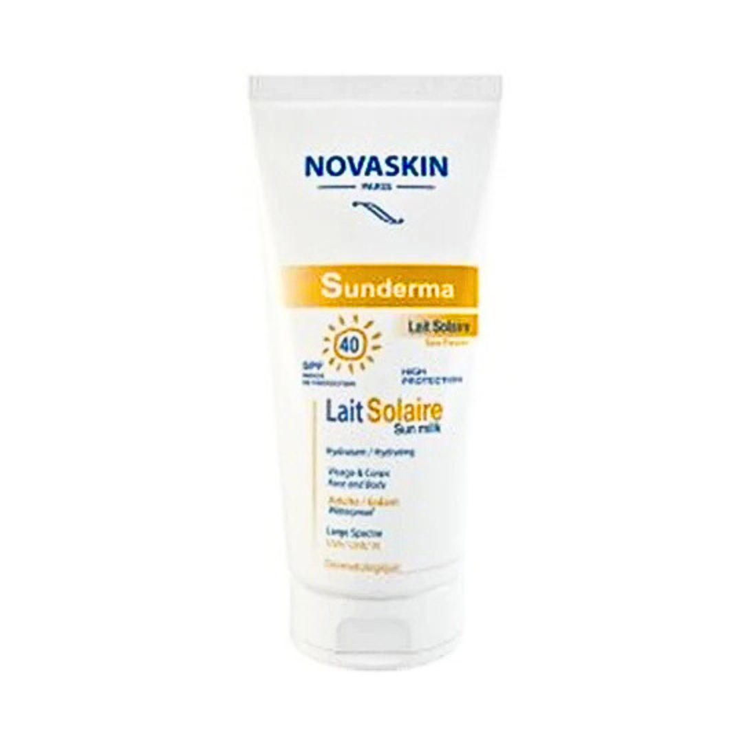 Novaskin-Sunderma-Lait-solaire-spf40-150ml.png Novaskin Sunderma Lait Solaire Spf40 150ml – Image 1