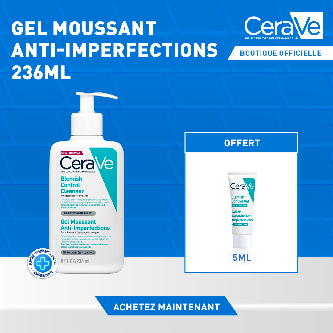 PROMO-CRV-7.png CeraVe Gel Moussant Anti-Imperfections | Peau Grasse à Tendance Acnéique = Miniature Offerte – Image 1