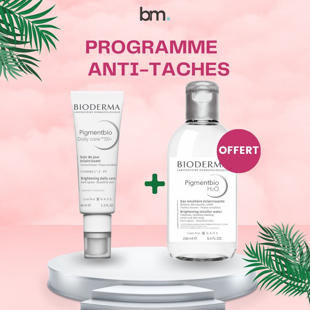 Programme-Anti-taches-pack-2.jpg Bioderma – Pigmentbio Daily Care Spf 50+ – 40ml + Pigmentbio H2O Offert – Image 1