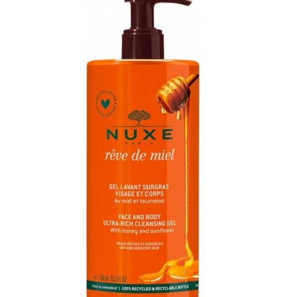 NUXE Rêve de Miel Gel Lavant Surgras Visage et Corps750 ml