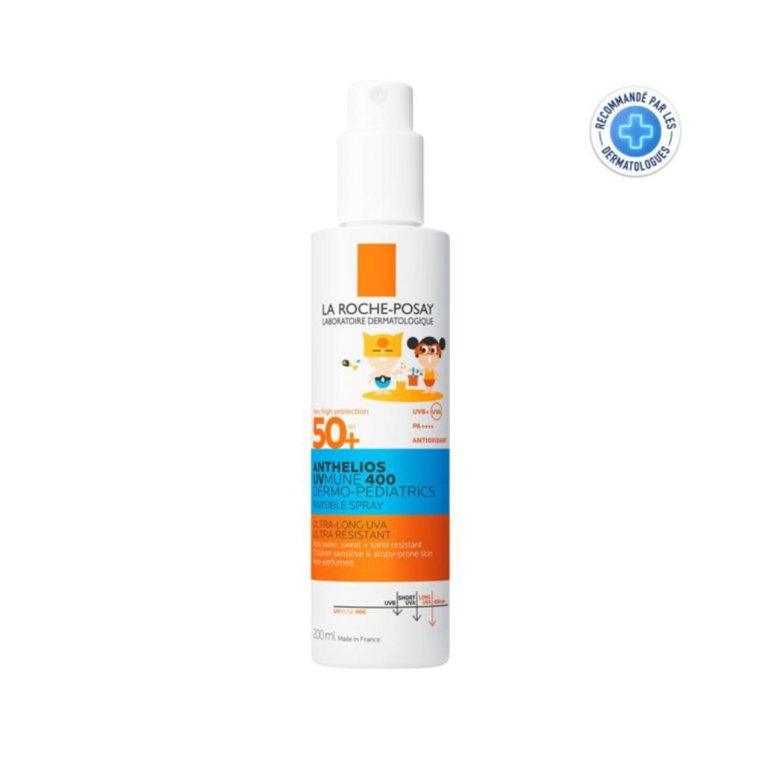 Rp-Anthelios-dermo-pediatrics-spray-UVMUNE-400-spf50-200ml-1.png LA ROCHE POSAY ANTHELIOS UV MUNE 400 DERMO-PEDIATRICS SPRAY INVISIBLE SPF50+ – Image 1