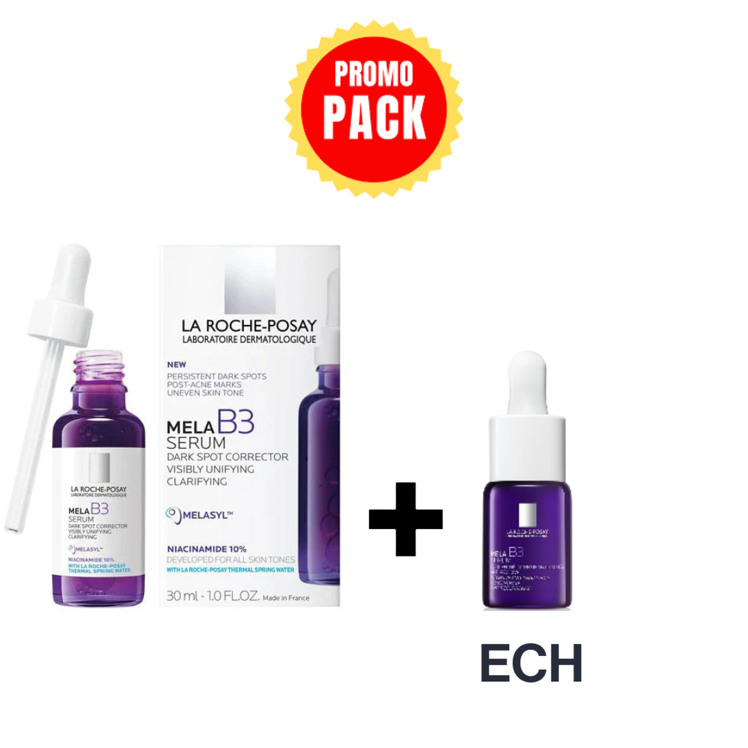 Rp-Mela-B3-Serum-30mlMela-B3-serum-Ech-pack.png Roche Posay Mela B3 Serum 30ml+Mela B3 Serum Echantillon Pack – Image 1