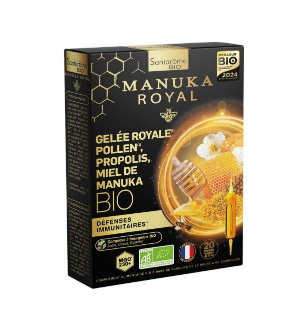 SANTAROME-GELEE-ROYALE-POLLEN-PROPOLIS-MIEL-DE-MANUKA-20-AMPOULES-1.jpg SANTAROME GELEE ROYALE POLLEN PROPOLIS MIEL DE MANUKA 20 AMPOULES – Image 1