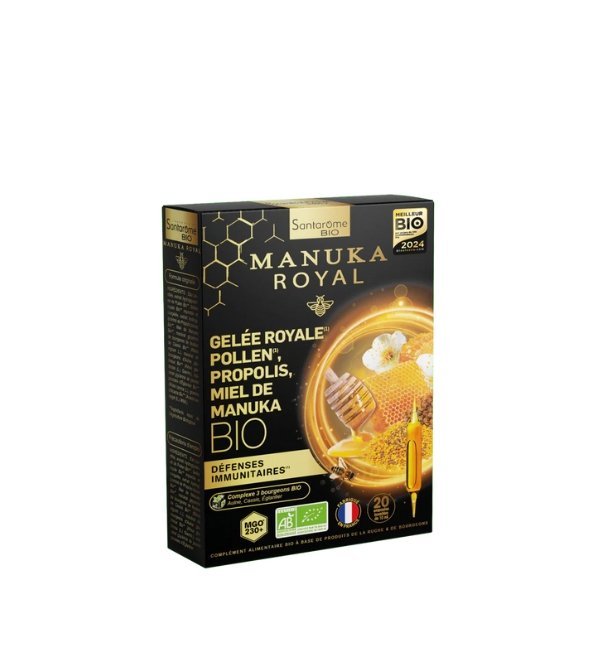 SANTAROME-Gelee-Royale-2000-au-Miel-de-Manuka-Bio-20-ampoules-1.jpg SANTAROME Gelée Royale 2000 au Miel de Manuka Bio 20 ampoules – Image 1