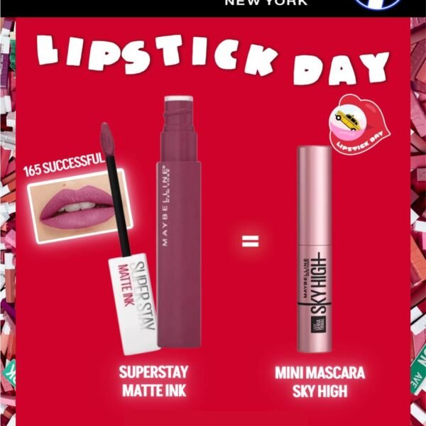 MAYBELLINE SUPERSTAY MATTE INK Pinks 165 SUCCESSFUL = MNY SKY HIGH MINI
