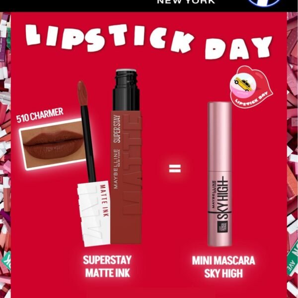 MAYBELLINE SUPERSTAY MATTE INK 510 CHARMER NU = MNY SKY HIGH MINI