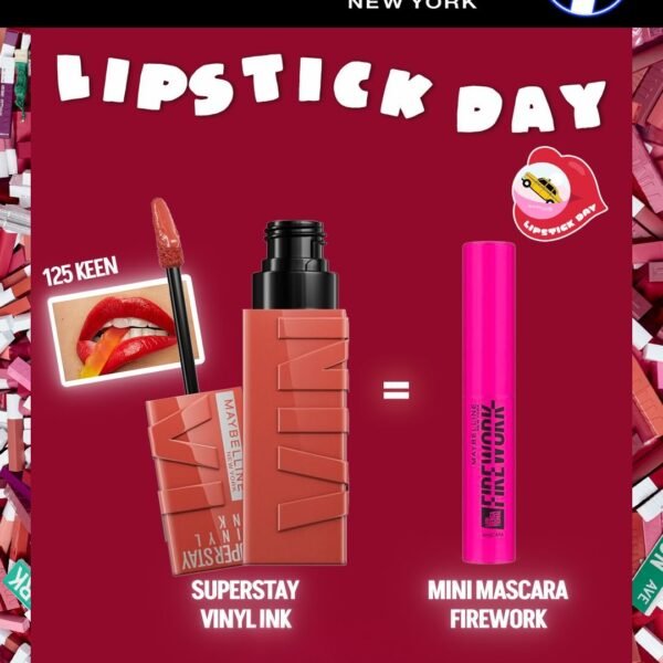 MAYBELLINE SUPERSTAY VINYL INK 125 KEEN NU INT = MINI MASCARA FIREWORK