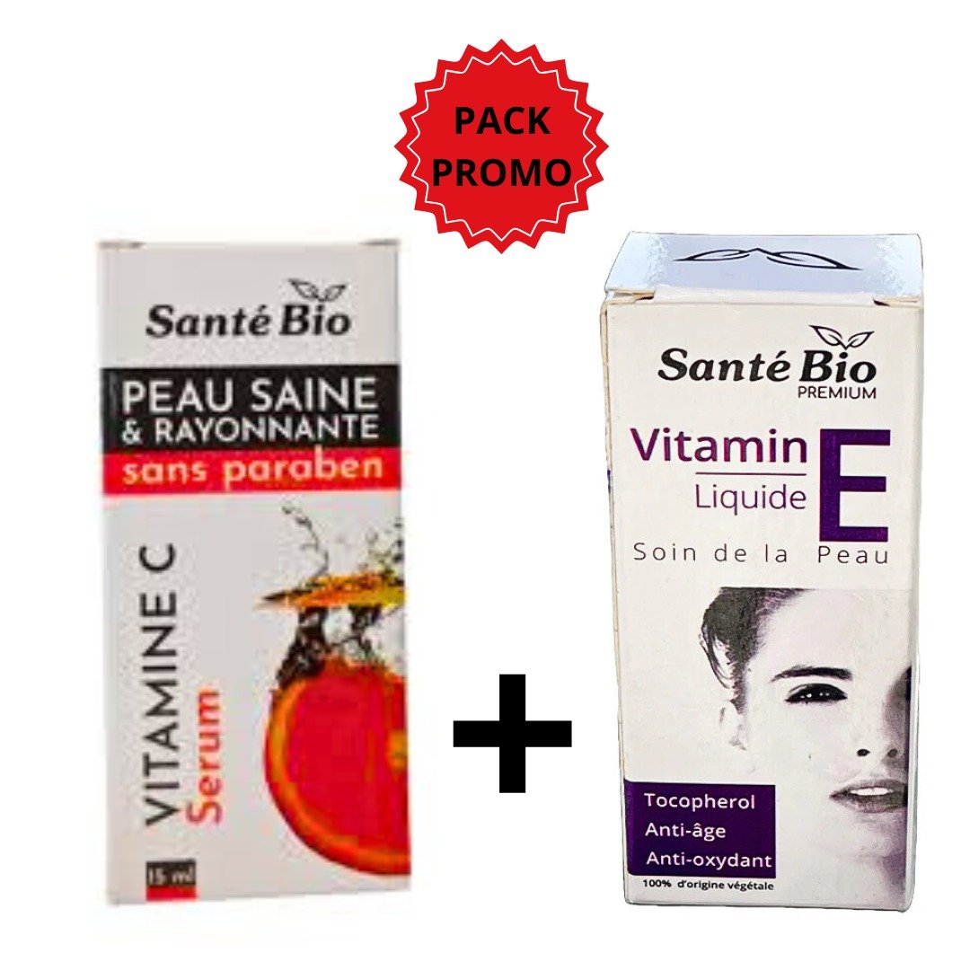 Sante-Bio-Duo-Pack-Serum-Vit-C-15mlSerum-Vit-E-Legere Sante Bio Duo Pack Serum Vitamine C 15ml+Serum Vitamine E Legere – Image 1