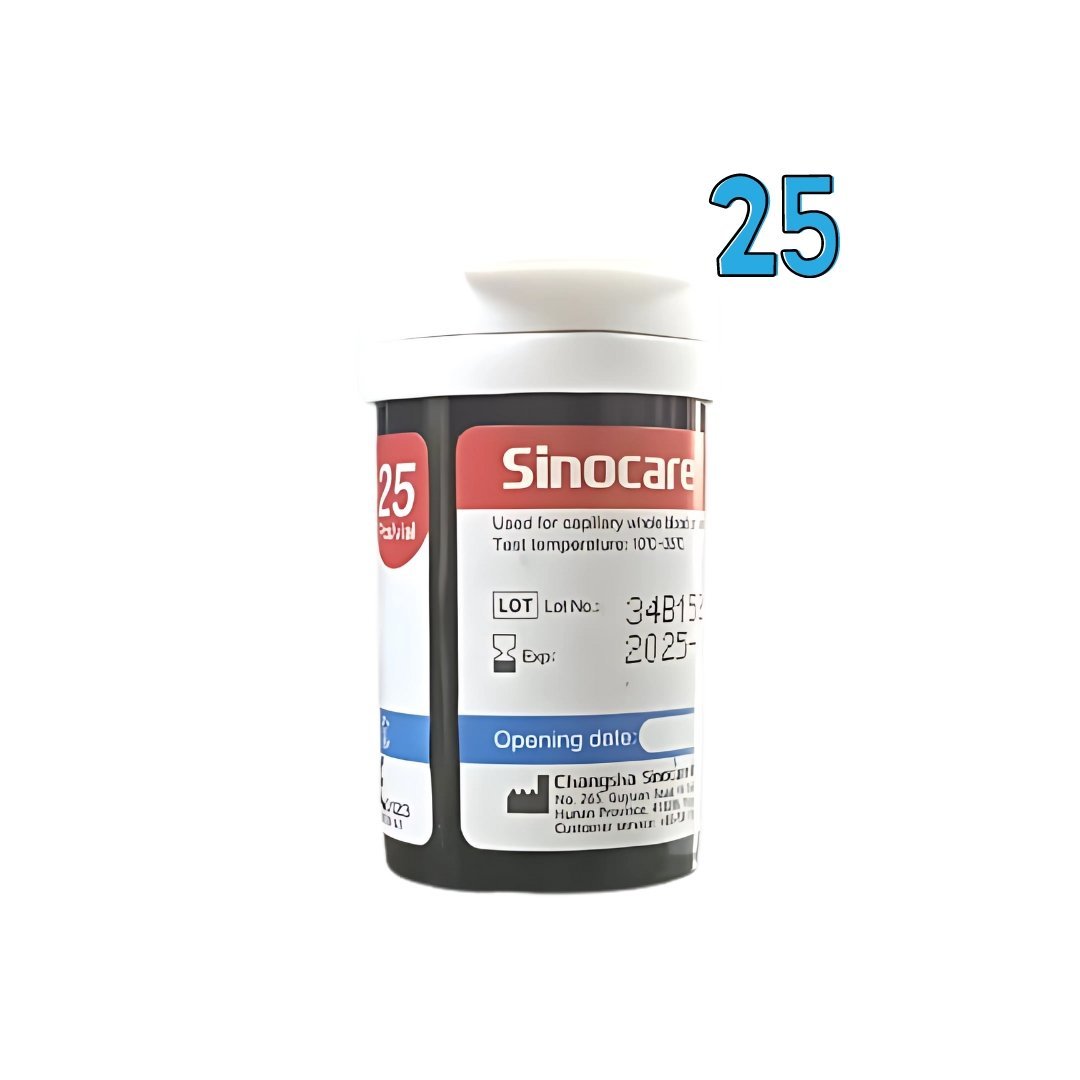 Sinocare-Bandelettes-25pcs-1.jpg Sinocare Bandelettes 25 Pieces – Image 1