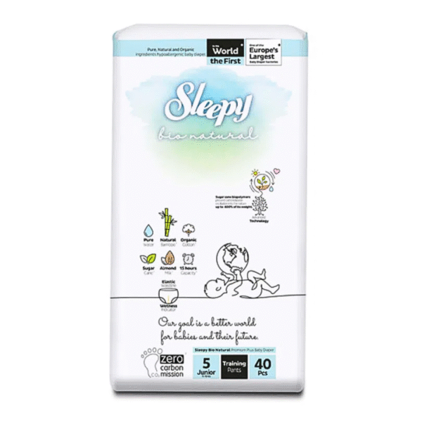 Sleepy Bio Natural Couches Taille 5 juniors 11-18kg/40 Pieces