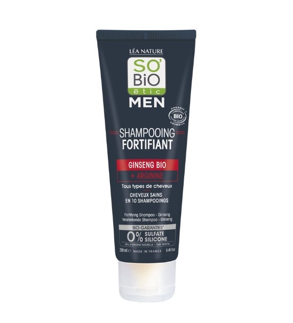 So-Bio-Shampoing-Fortifiant-Ginseng-250Ml-1.jpg SO BIO SHAMPOOING FORTIFIANT GINSENG 250ML – Image 1
