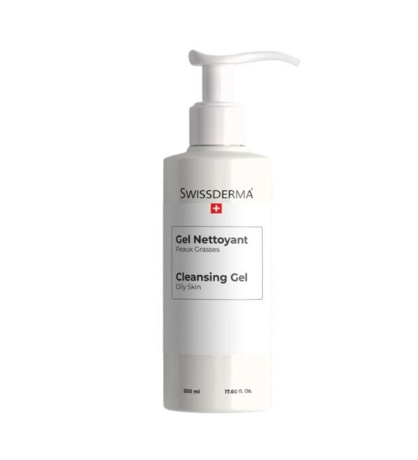 Swissderma-gel-nettoyant-PG-500ml-1.jpg Swissderma Gel Nettoyant Peux Grasses 500ml – Image 1