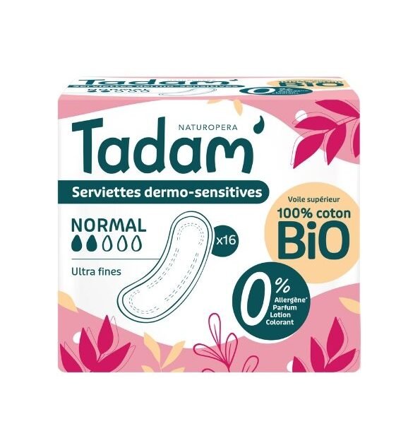 TADAM SERVIETTES DERMO-SENSITIVES ULTRA NORMAL X16