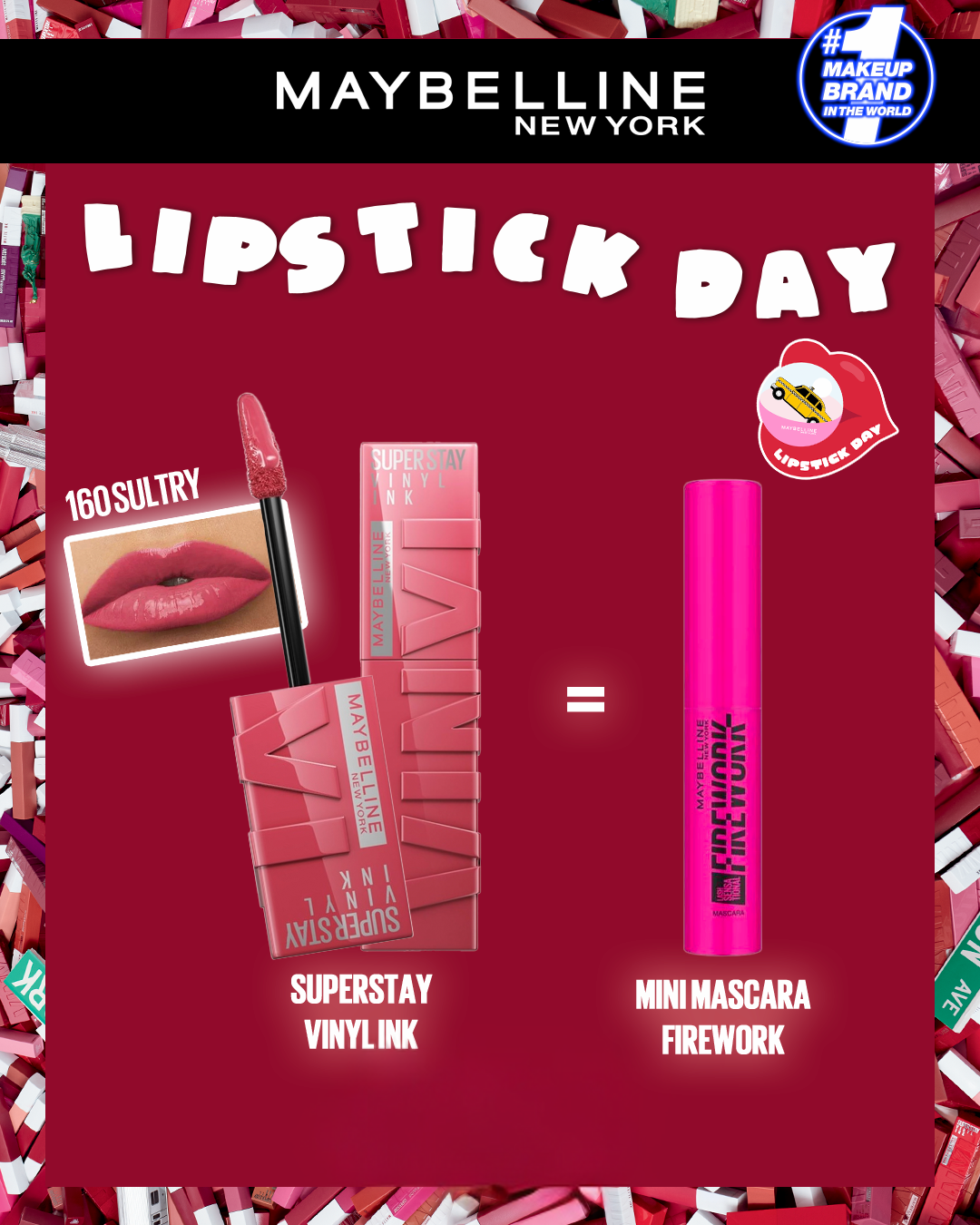 Vinyl-160-sultry.png MAYBELLINE SUPERSTAY VINYL INK 160 SULTRY = MINI MASCARA FIREWORK – Image 1