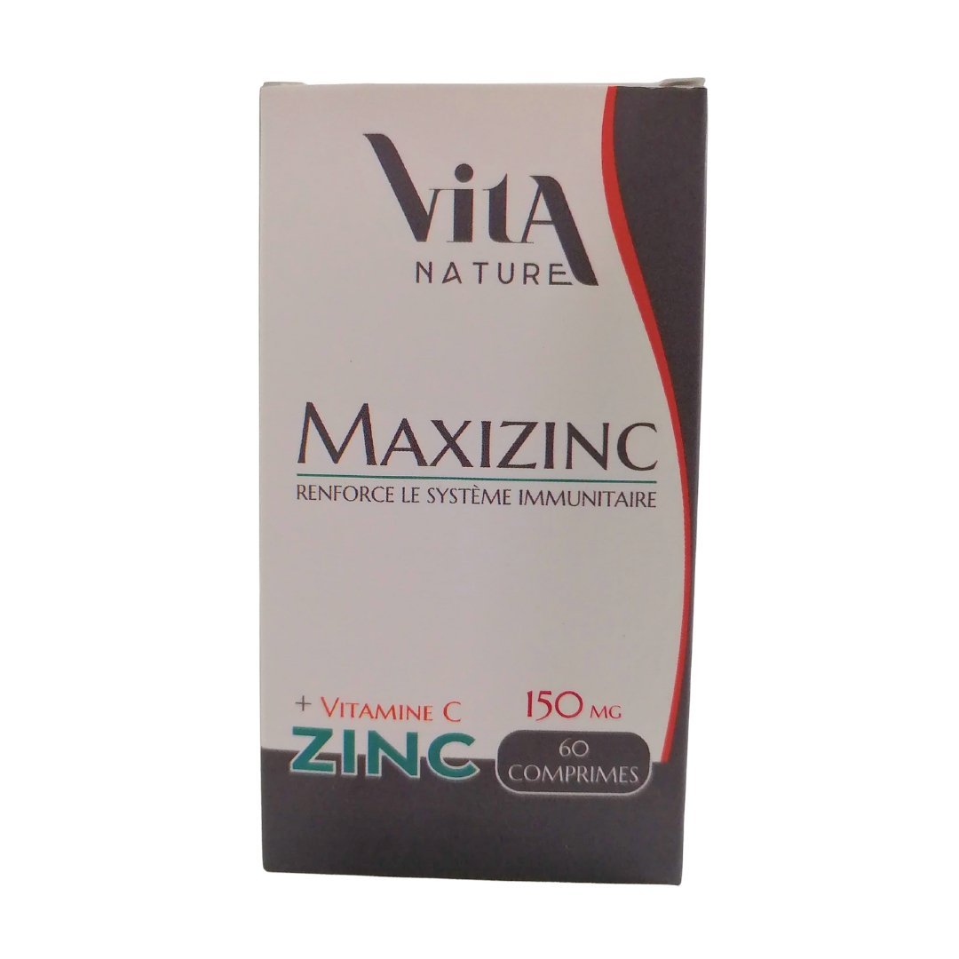 Vita-nature-maxizinc-150mg-60cmp-1.jpg Vita Nature Maxizinc 150mg 60 Comprimes – Image 1