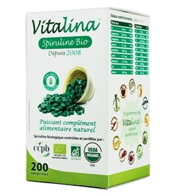 Vitalina-spiruline-200-Comprimes-1.jpg Vitalina Spiruline Bio – 200 Comprimés – Image 1
