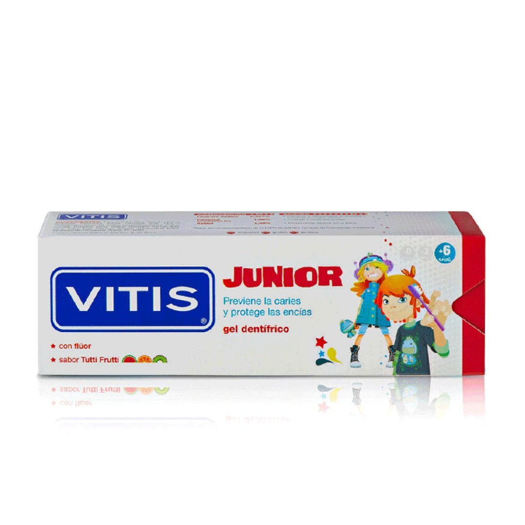 Vitis-dent-gel-junior-6ans-75ml.jpg Vitis Dentifrice Gel Junior +6ans 75ml – Image 1