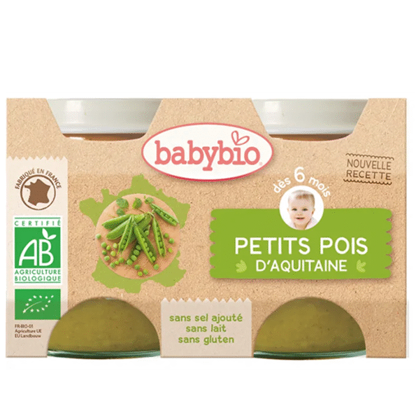 BABYBIO POT PETITS POIS 2 X 130 G