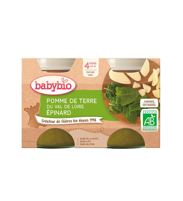 babybio-pot-pomme-de-terre-epinard-2-x-130-g-1.png BABYBIO POT POMME DE TERRE EPINARD 2 X 130 G – Image 1