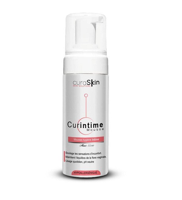 curaskin-curintime-mousse.jpg CURASKIN CurIntime Mousse Intime Apaisante 150ml – Image 1
