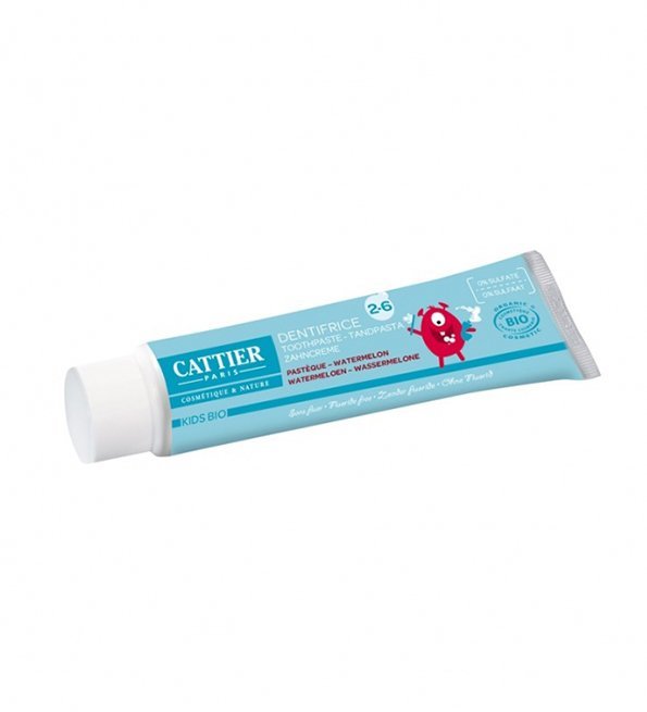 dent-past-1.jpg Cattier Dentifrice 2-6 ans Gout Pasteque 50ml – Image 1